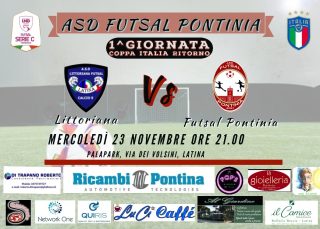 MATCH DAY
1^ Giornata Coppa Italia RITORNO
🆚 @a.s.d.littoriana_futsal_c_5
📅 Mercoledì 23 NOVEMBRE
🕕 Ore 21.00
🏟️ Palapark, via dei Volsini, Latina
Sponsor by:
https://www.ricambipontina.it/
@al_giardino_sabaudia
@pops_ristopub
@spiccomamao.pizzeria
@quiris_srl
@_networkone_
Il Camice - Abiti professionali
Associazione La Rete
@luci_caffe_
@la_gioielleria_pontinia
@la_margherita_da_gabriele
#asdfutsalpontinia #credercisempremollaremai #wearepontinia
